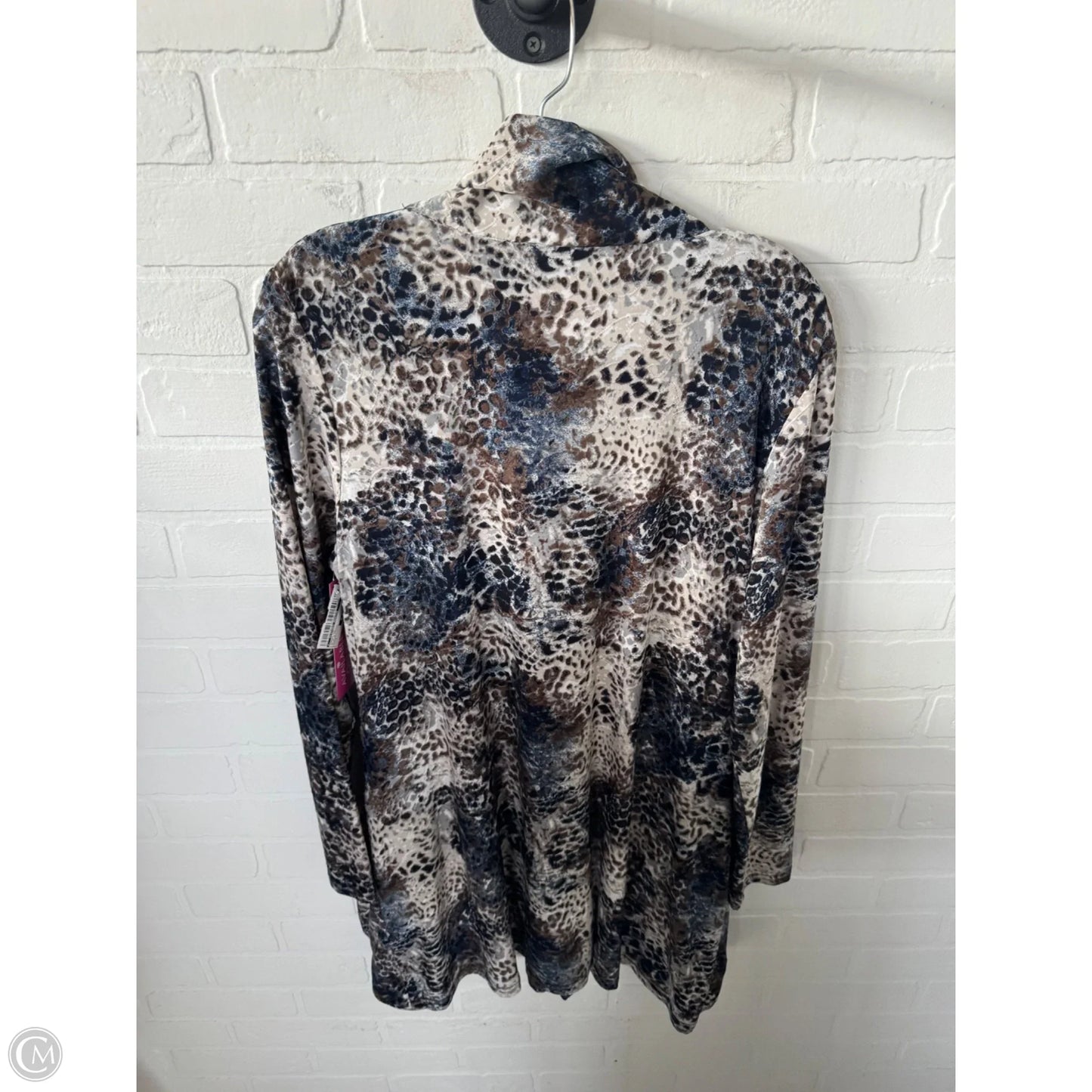 Tunic Long Sleeve By Clothes Mentor In Blue & Brown, Size: L