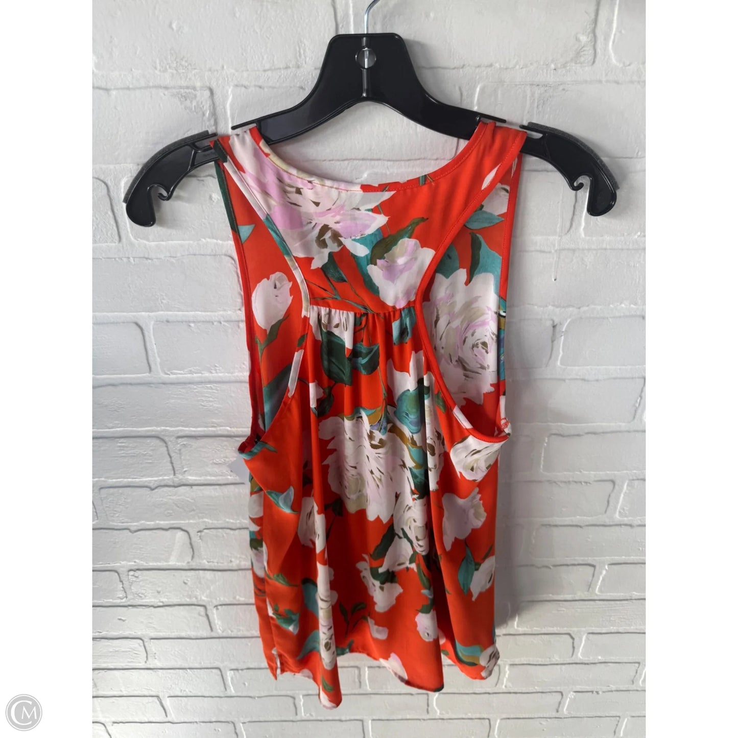 Top Sleeveless By Cabi In Orange & White, Size: S