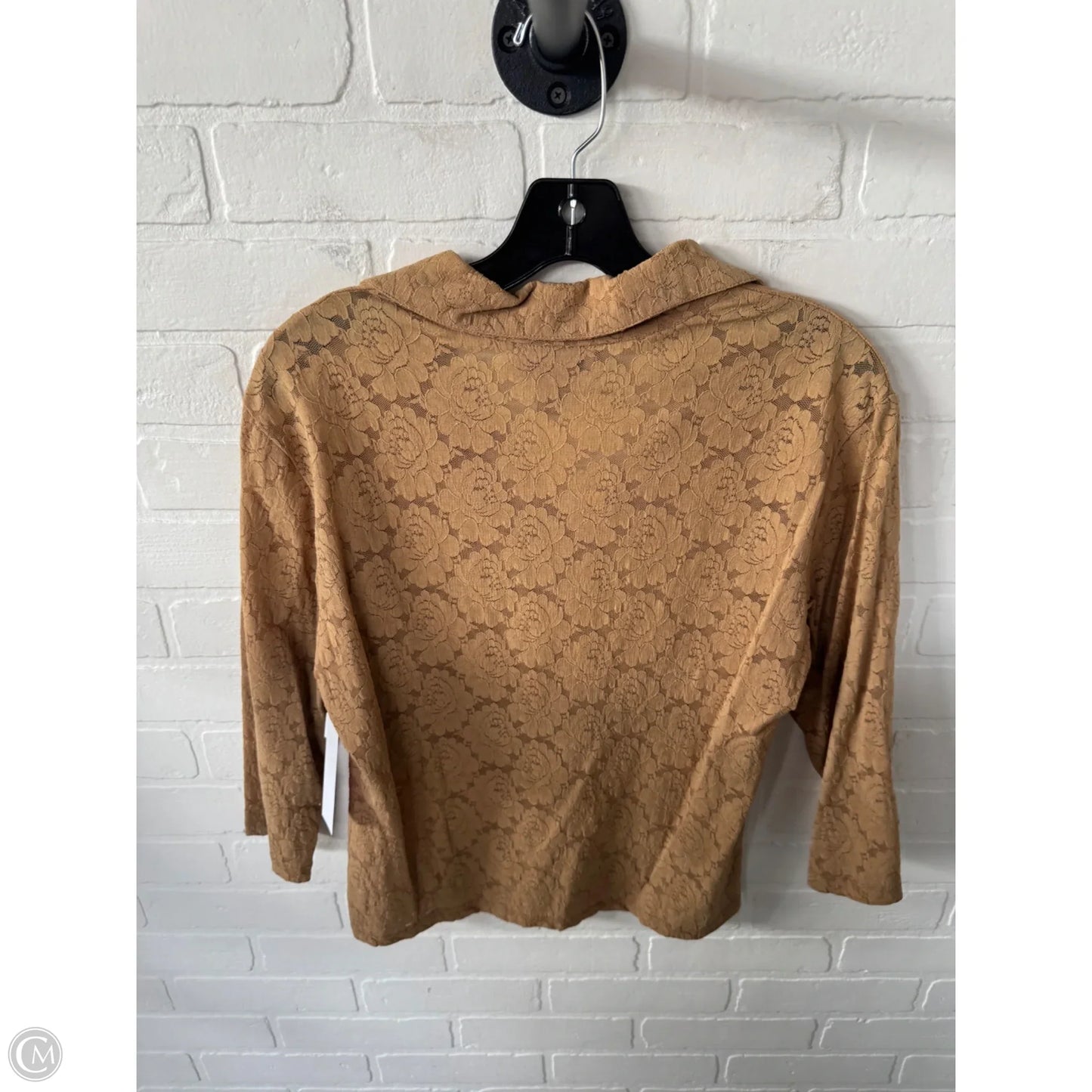 Top 3/4 Sleeve By Clothes Mentor In Tan, Size: L