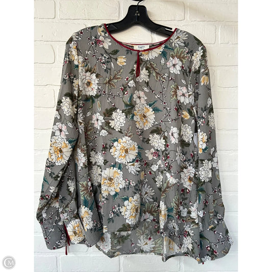 Top Long Sleeve By Hayden La In Grey & Tan, Size: L