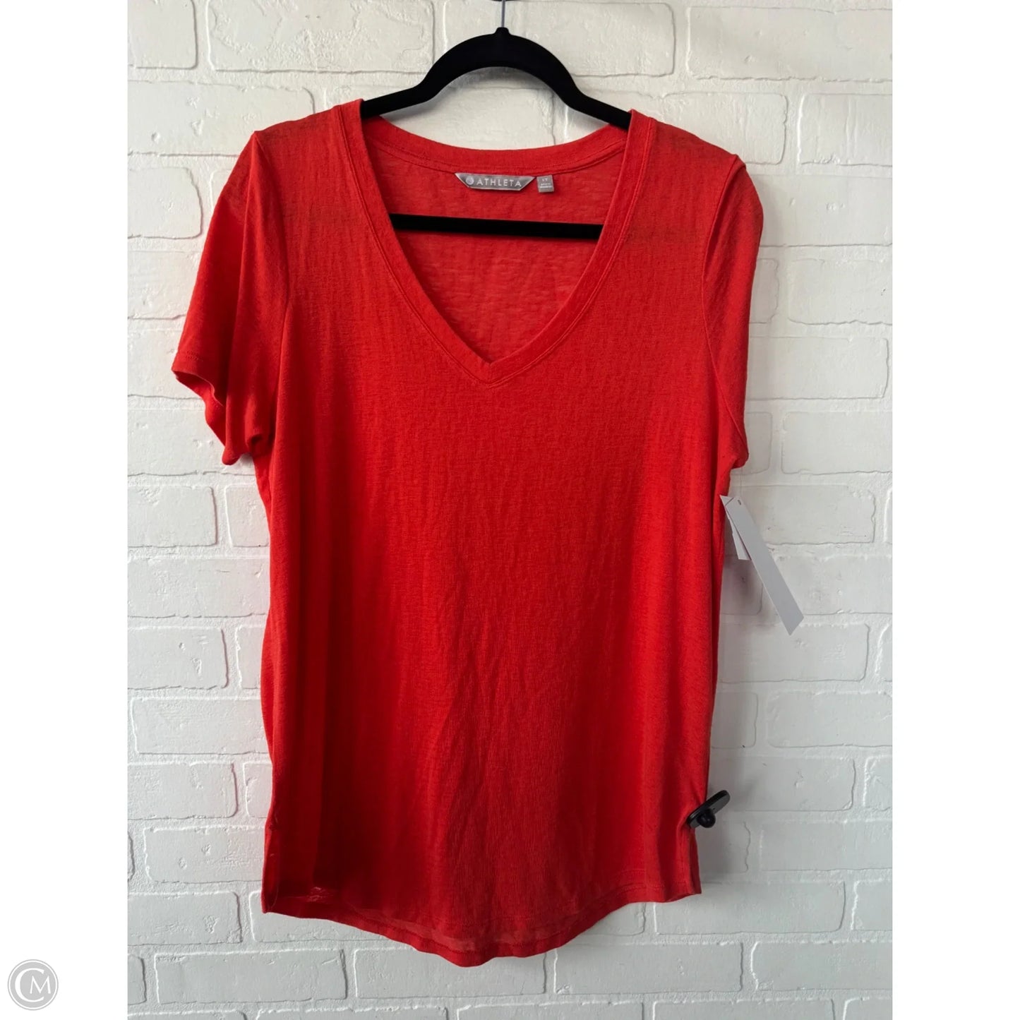 Athletic Top Short Sleeve By Athleta In Orange, Size: L