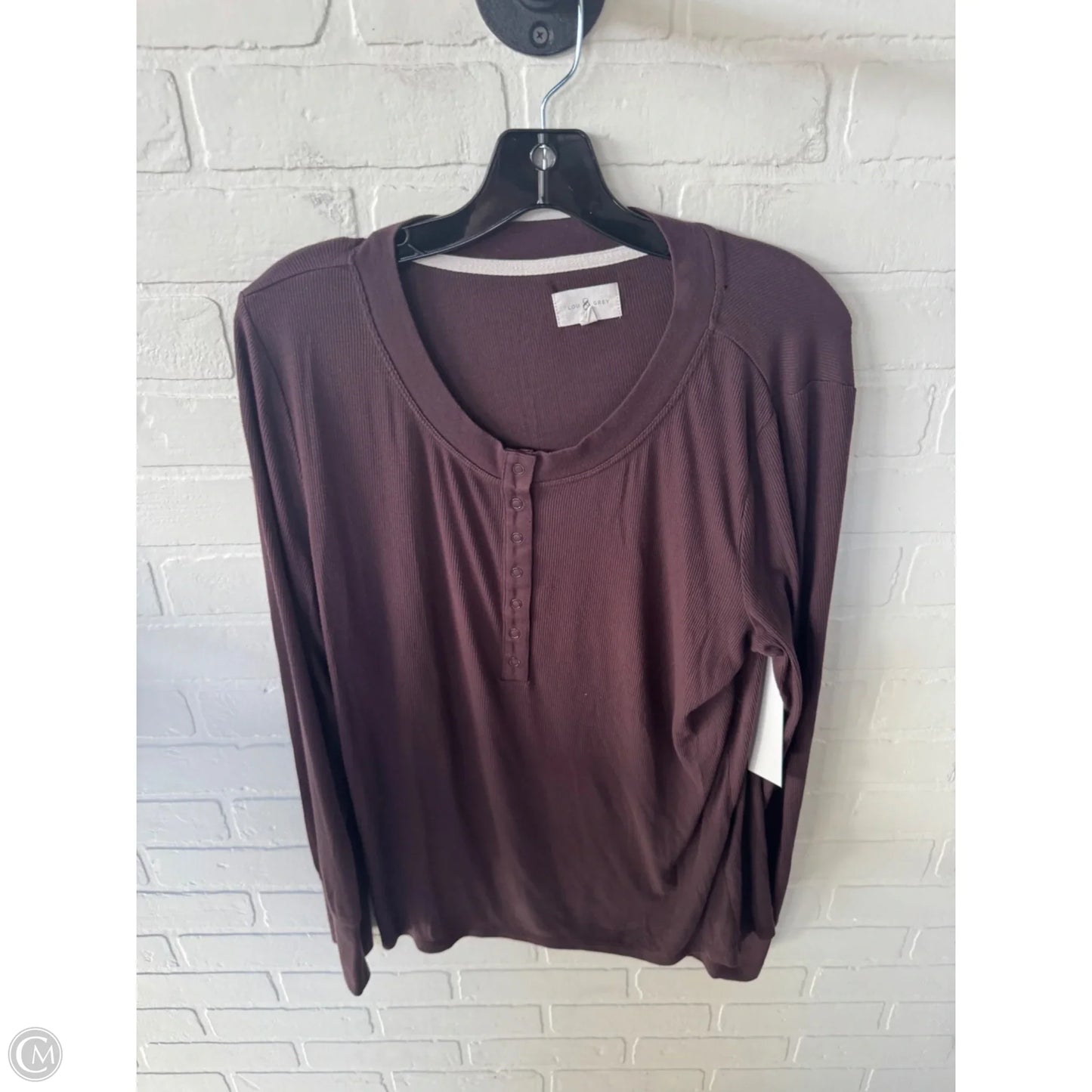 Top Long Sleeve Basic By Lou And Grey In Brown, Size: Xl