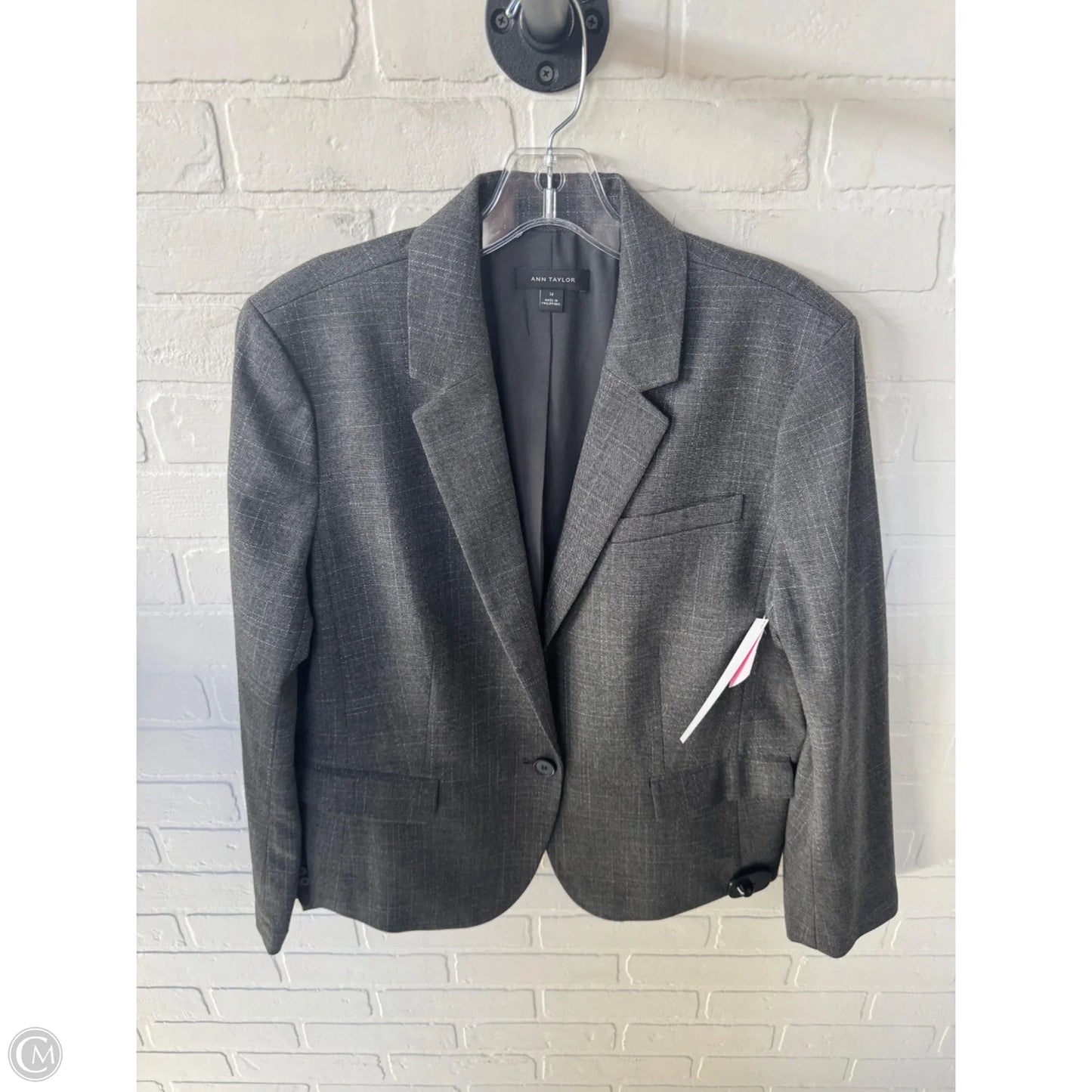 Blazer By Ann Taylor In Grey, Size: L