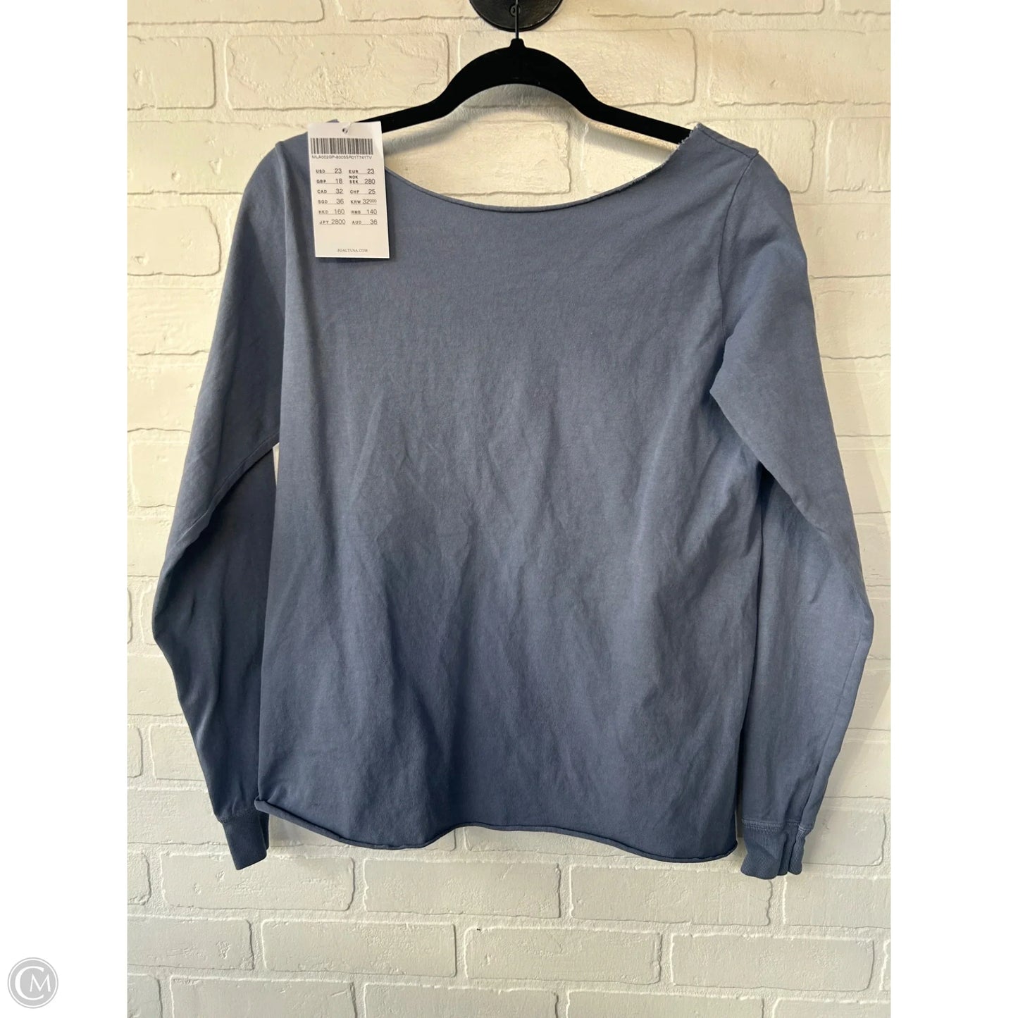Top Long Sleeve Basic By John Galt In Blue & White, Size: Osfm
