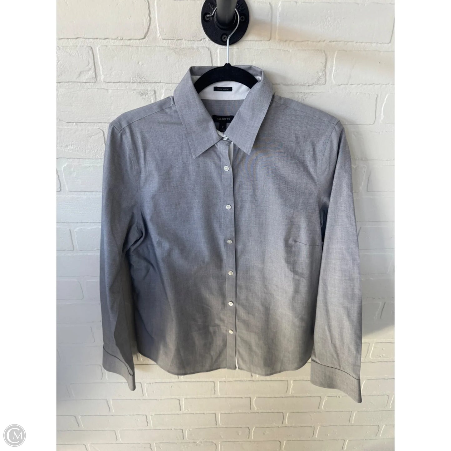 Top Long Sleeve By Talbots In Grey, Size: L