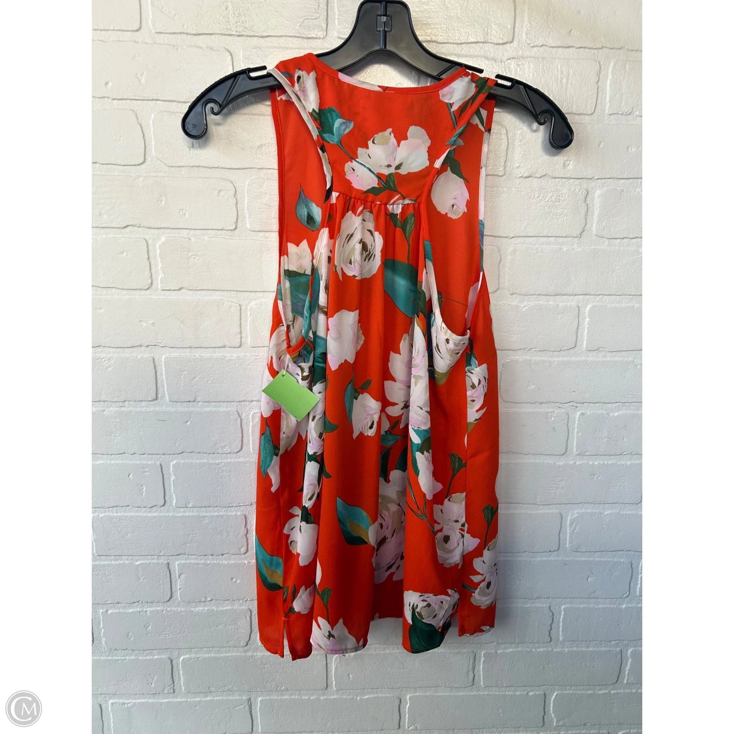 Top Sleeveless By Cabi In Orange & White, Size: S