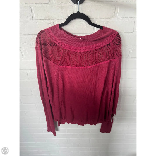 Top Long Sleeve By Free People In Red, Size: L