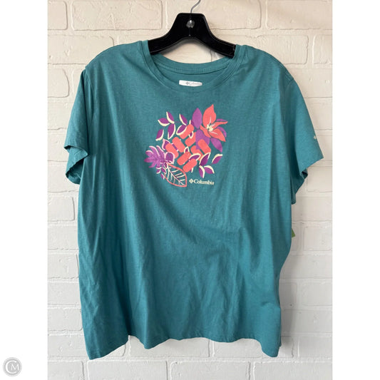 Top Short Sleeve Basic By Columbia In Blue & Purple, Size: 1x