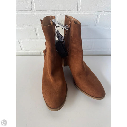Boots Mid-calf Heels By Time And Tru In Brown, Size: 10
