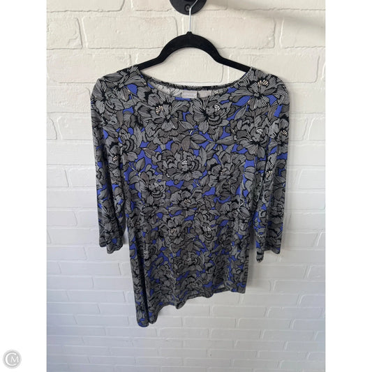 Tunic 3/4 Sleeve By Chicos In Black & Blue, Size: S