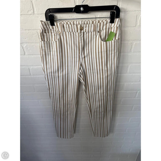Jeans Straight By Chicos In Tan & White, Size: 6