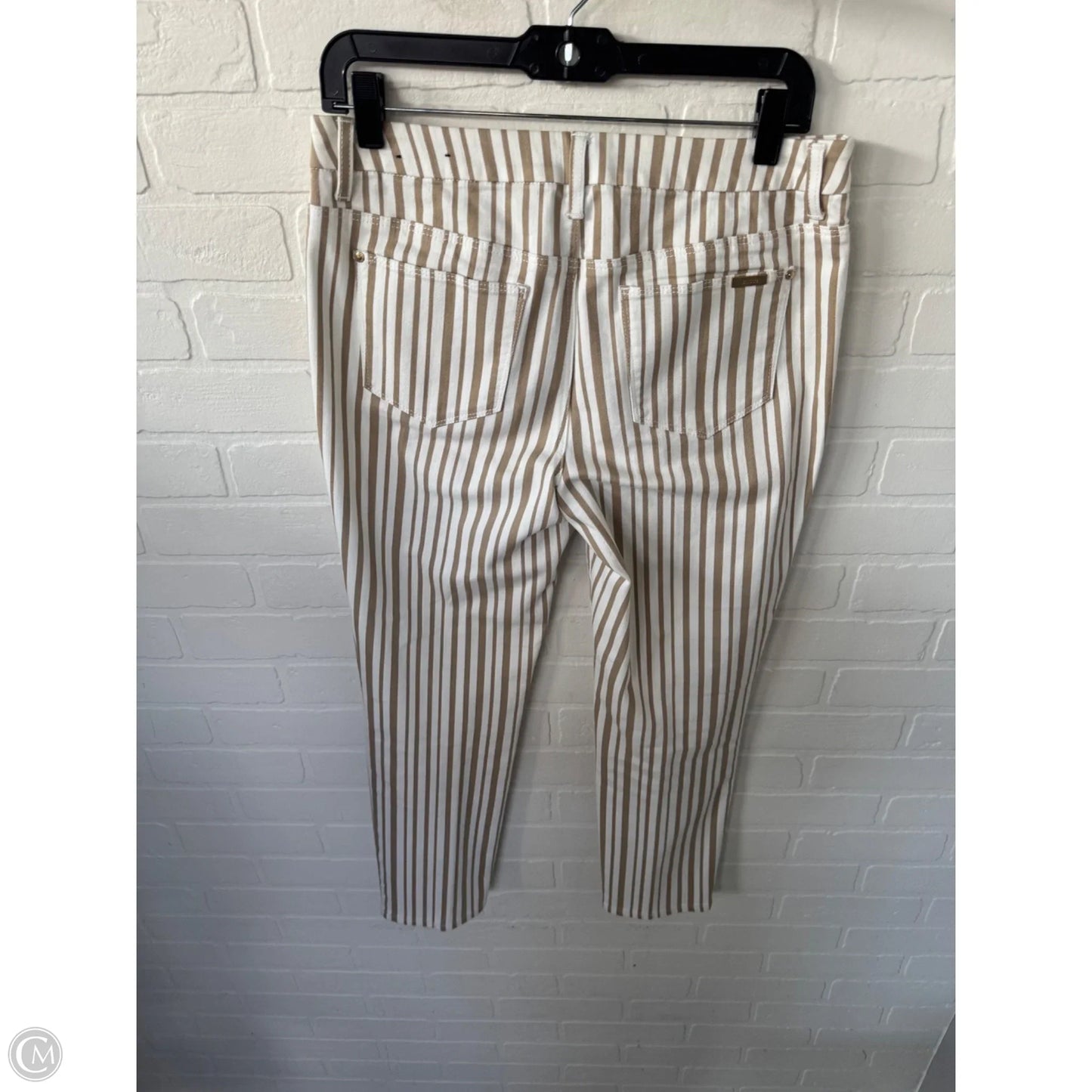 Jeans Straight By Chicos In Tan & White, Size: 6