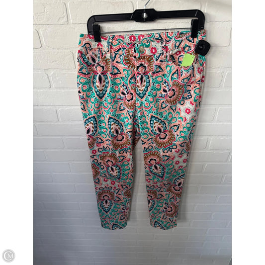 Jeans Straight By Chicos In Blue & Pink, Size: 4