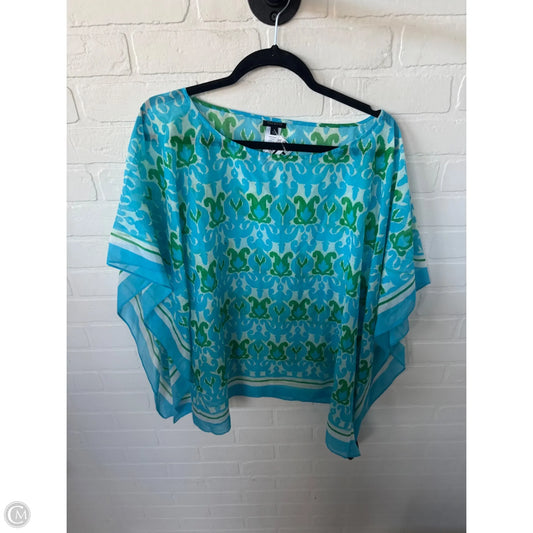 Poncho By Talbots In Blue & Green, Size: L