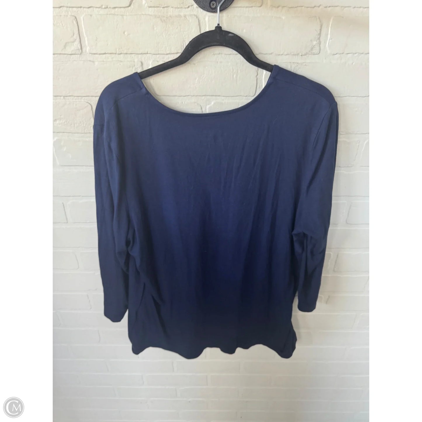 Top 3/4 Sleeve Basic By Chicos In Blue, Size: Xl