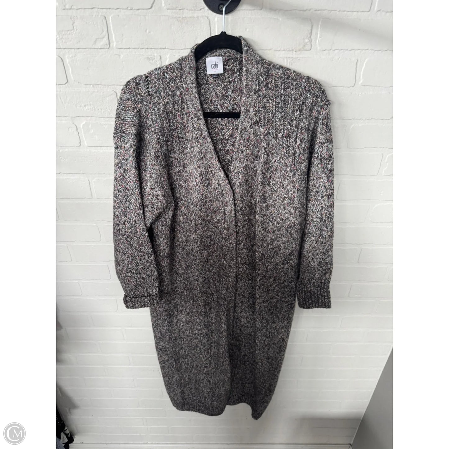 Sweater Cardigan By Cabi In Black & Silver, Size: S