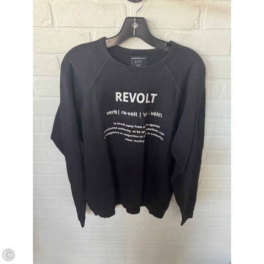 Sweatshirt Crewneck By Clothes Mentor In Black & White, Size: M