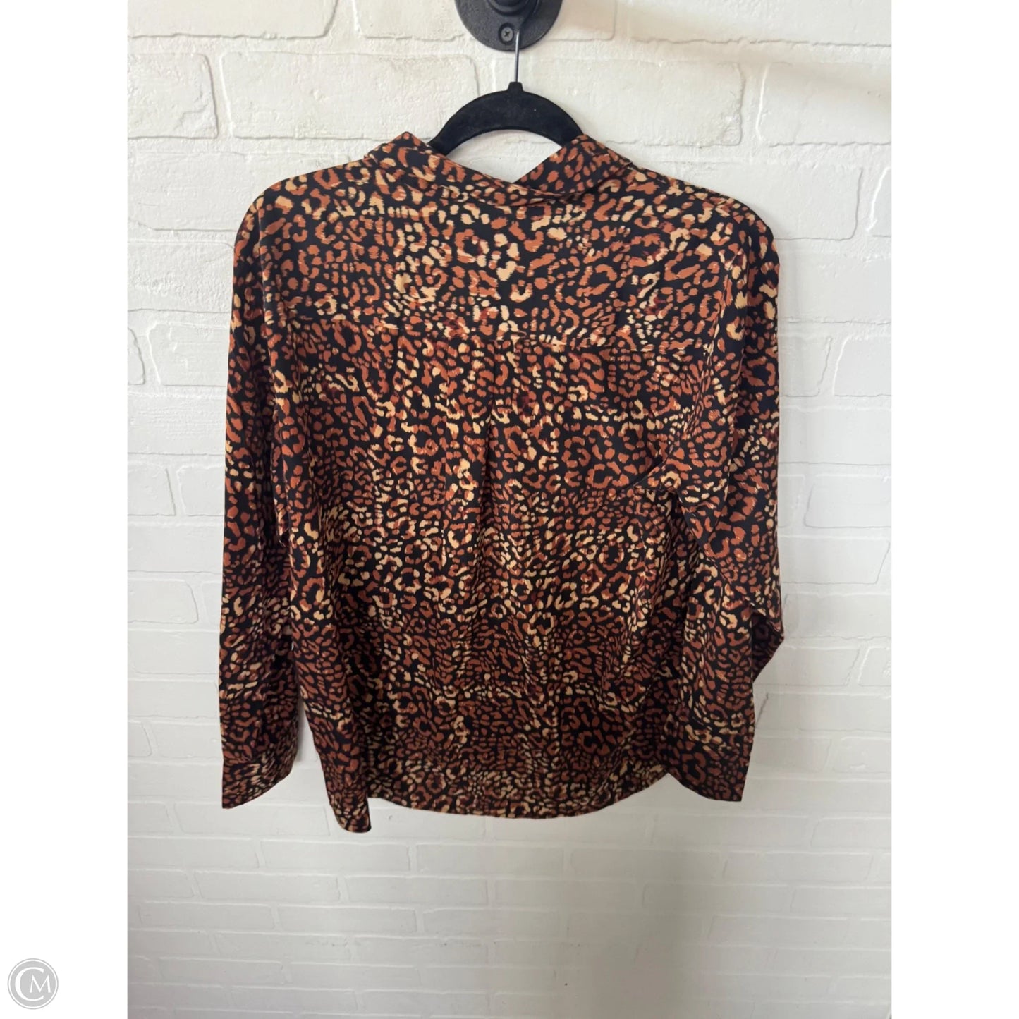 Top Long Sleeve By Nine West In Animal Print, Size: Lp