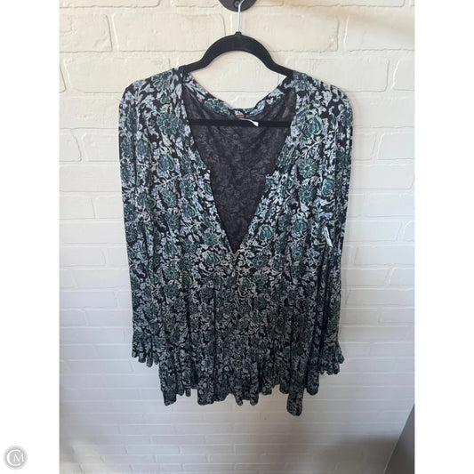 Tunic Long Sleeve By Free People In Black & Green, Size: Xl