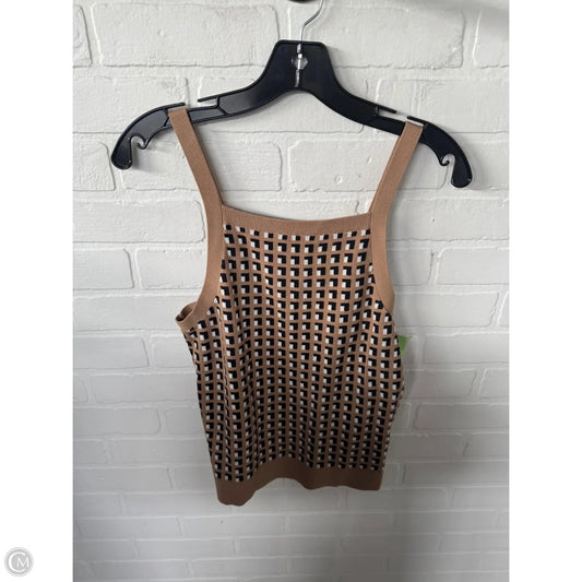 Vest Sweater By Banana Republic In Black & Tan, Size: S