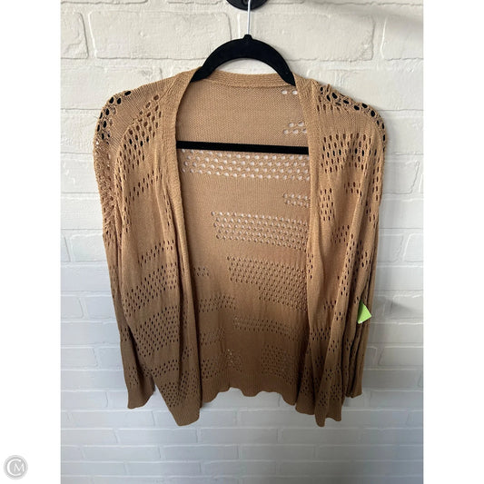 Sweater Cardigan By Clothes Mentor In Tan, Size: L