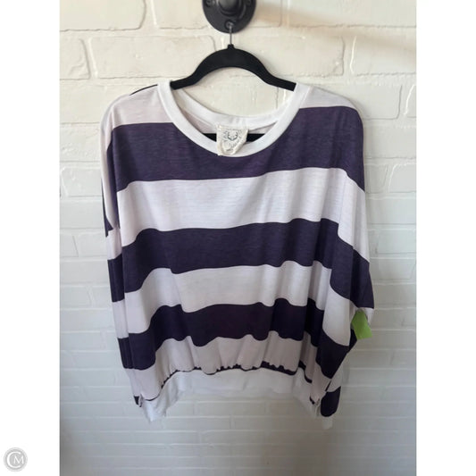 Sweatshirt Crewneck By Fantastic Fawn In Purple & White, Size: L