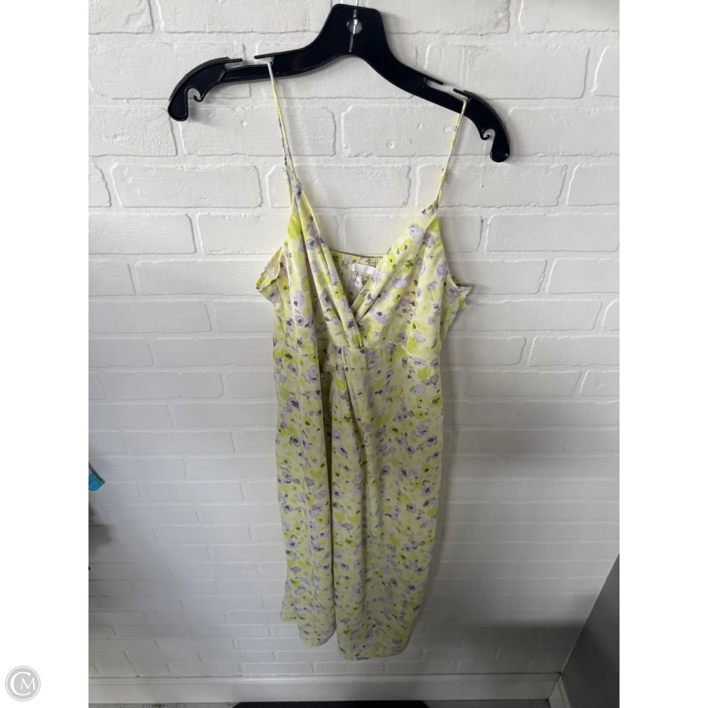 Dress Casual Midi By H&m In Purple & Yellow, Size: L