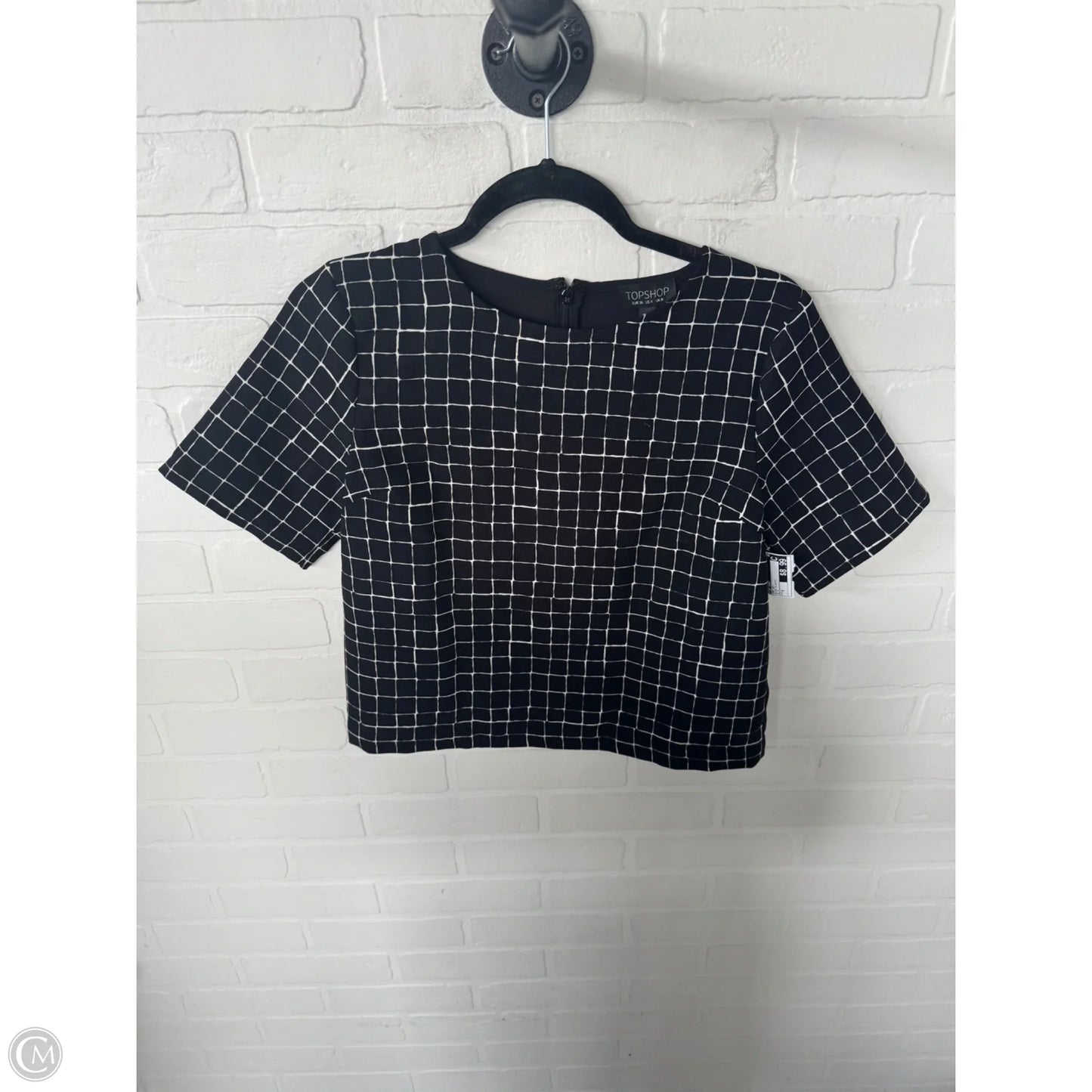 Top Short Sleeve By Top Shop In Black & White, Size: S