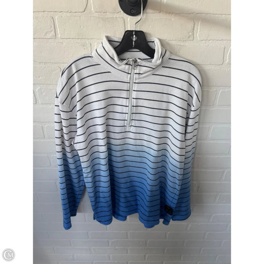 Sweatshirt Collar By Talbots In Blue & White, Size: Xl