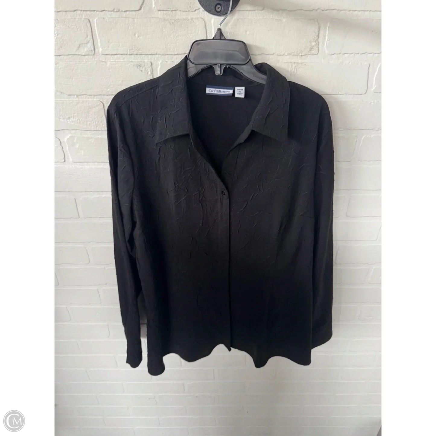Top Long Sleeve By Croft And Barrow In Black, Size: Xl