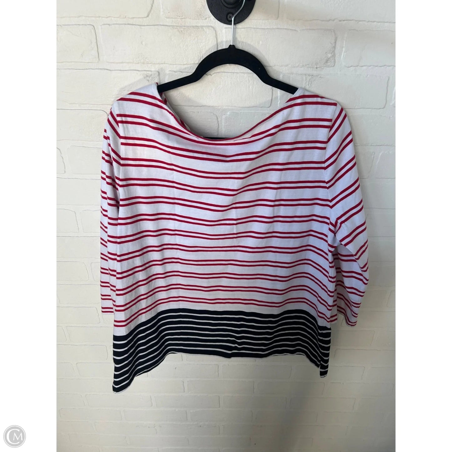 Top 3/4 Sleeve By Talbots In Blue & Red & White, Size: Xl