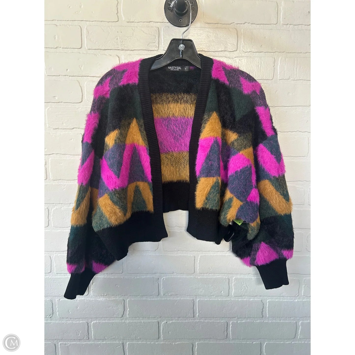 Sweater Cardigan By Nasty Gal In Black & Purple, Size: S
