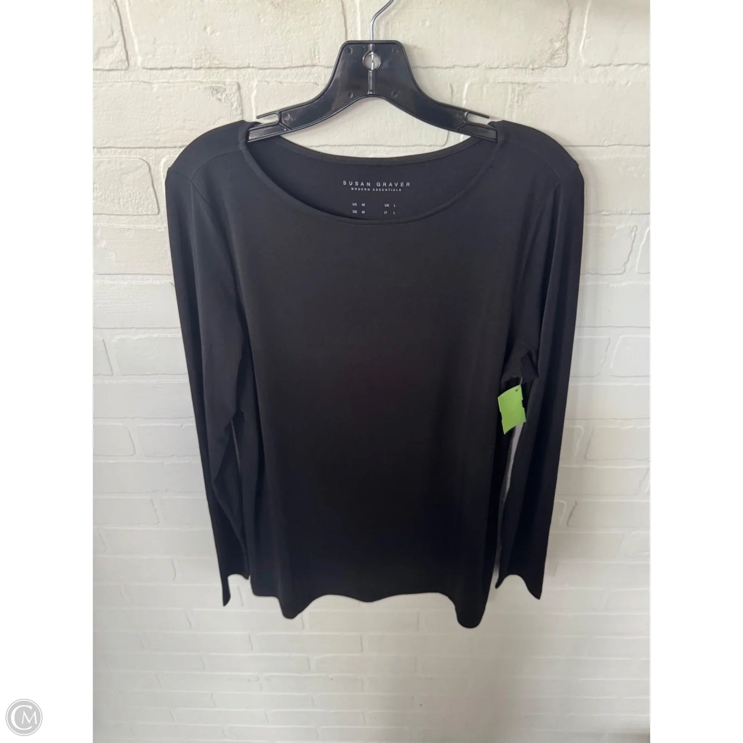 Top Long Sleeve Basic By Susan Graver In Black, Size: M