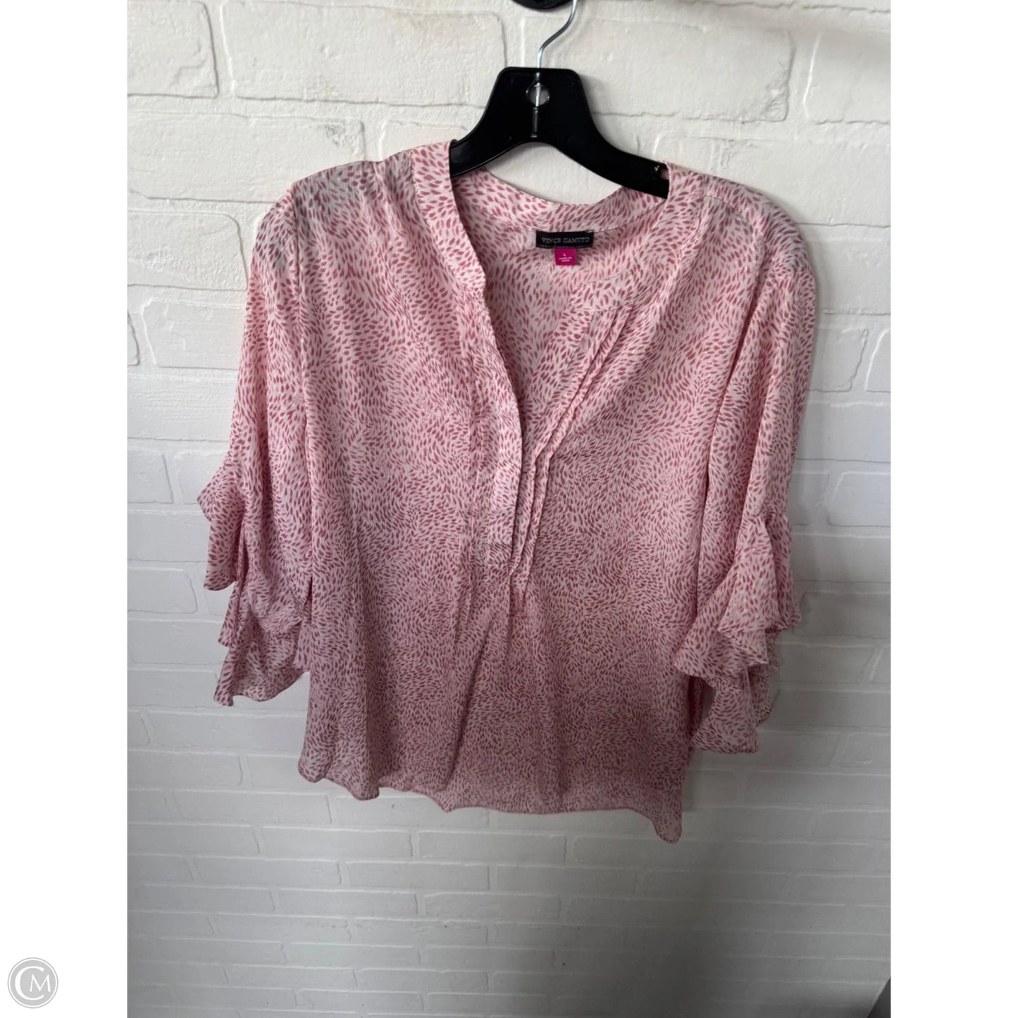 Top 3/4 Sleeve By Vince Camuto In Pink, Size: L