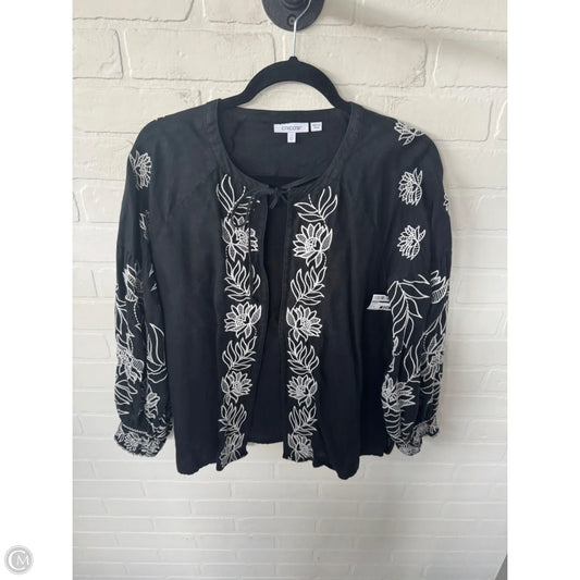 Blazer By Chicos In Black & White, Size: M