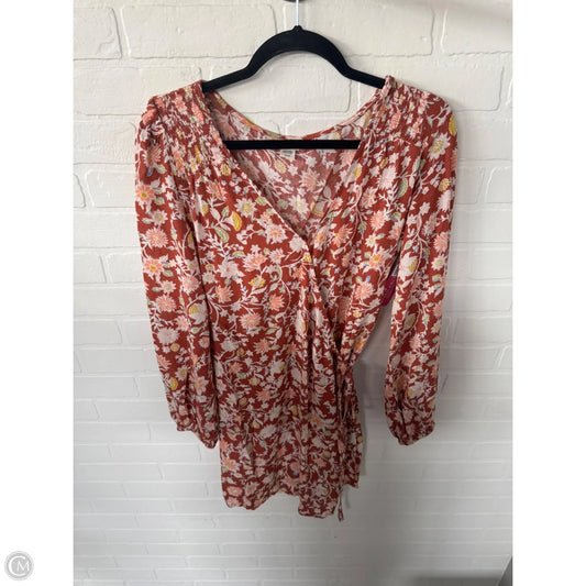 Dress Casual Short By Billabong In Orange & White, Size: M