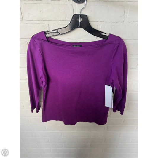 Top 3/4 Sleeve Basic By Talbots In Purple, Size: Sp