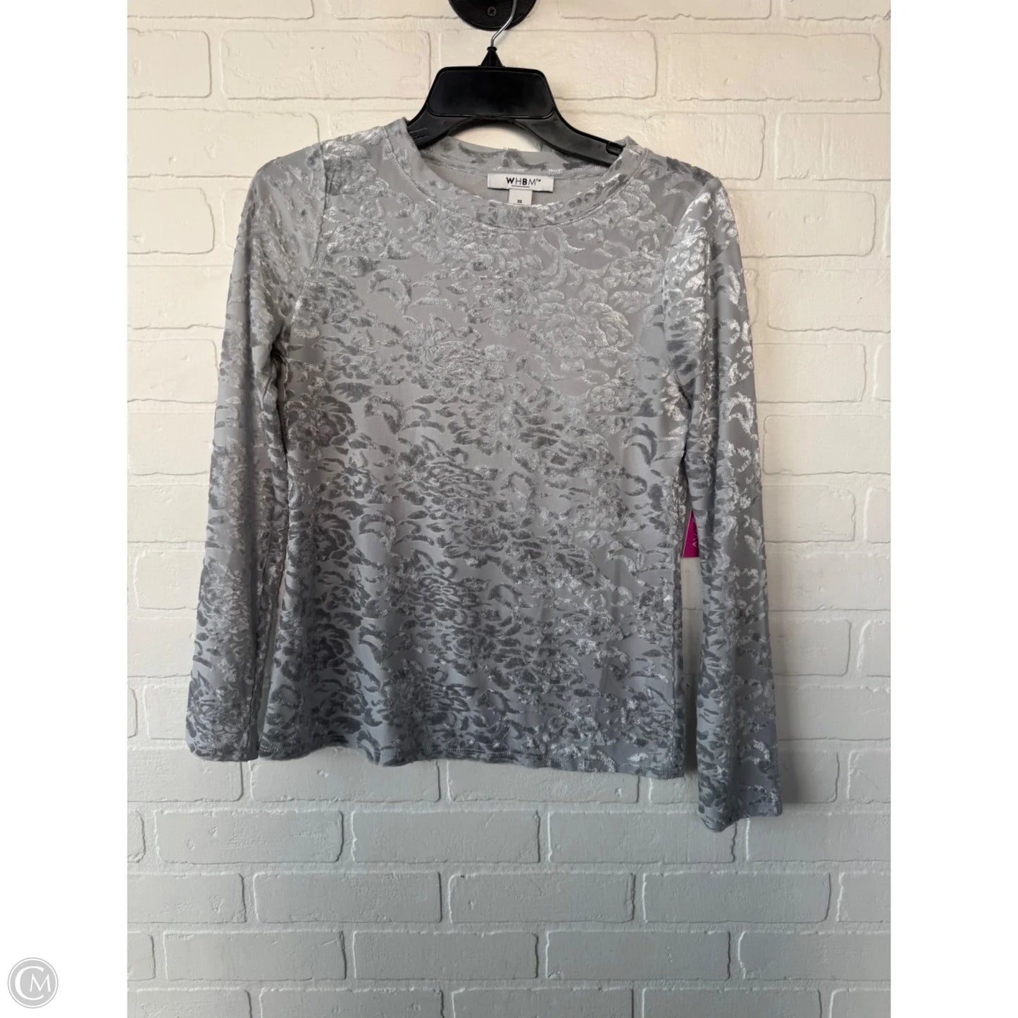Top Long Sleeve By White House Black Market In Grey, Size: Xs