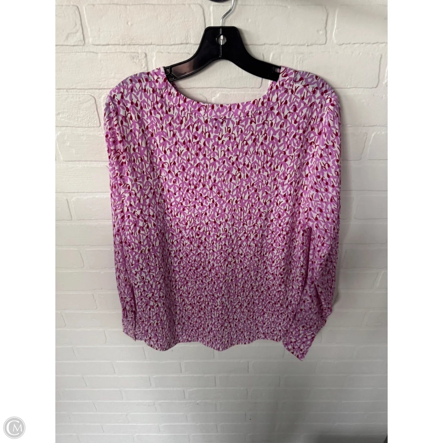 Top Long Sleeve By Ann Taylor In Pink & Red, Size: M