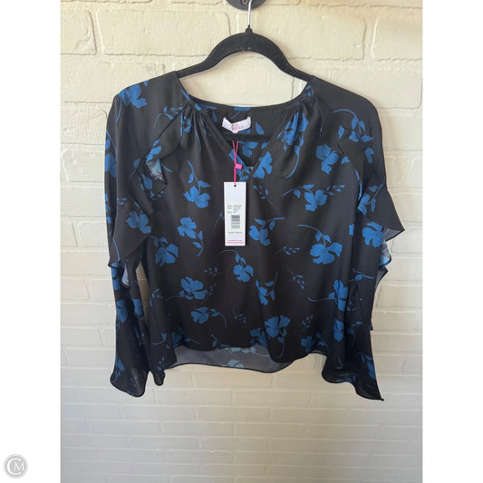 Top Long Sleeve By Parker In Black & Blue, Size: Xs