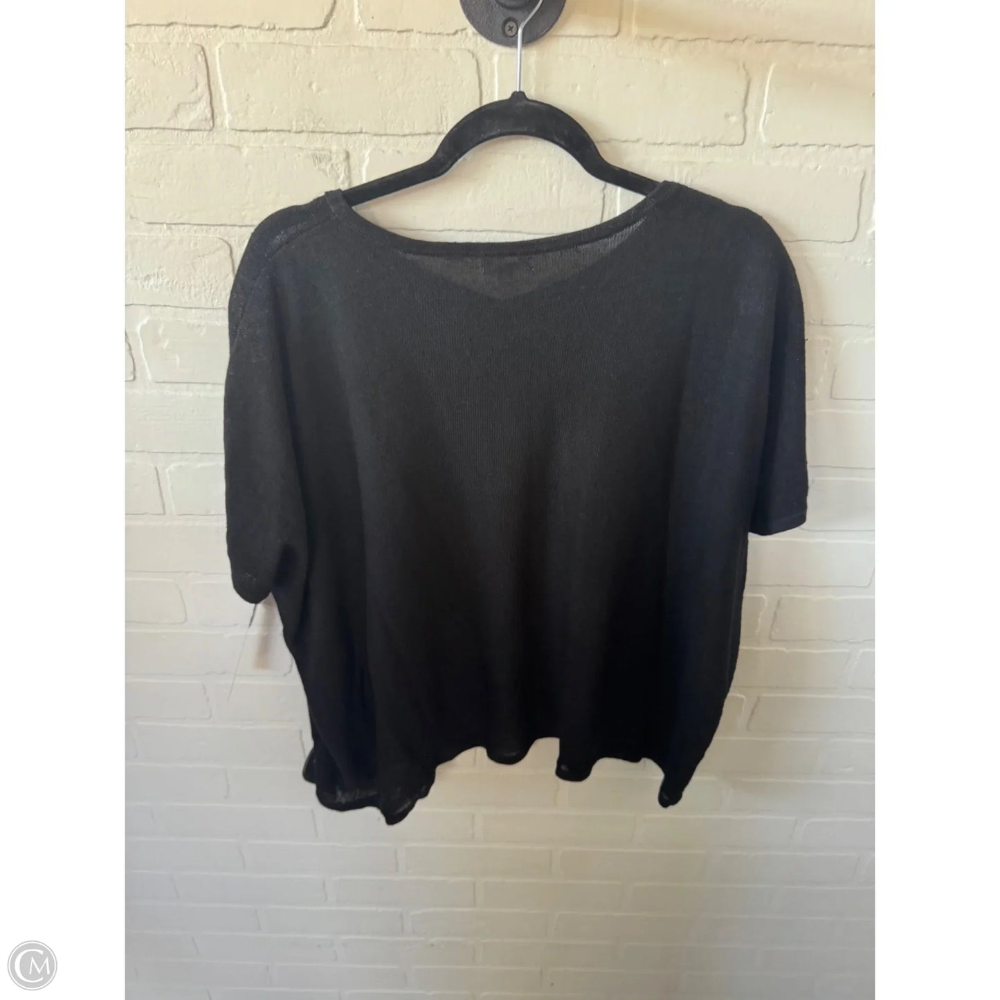 Sweater Short Sleeve By Garnet Hill In Black, Size: M