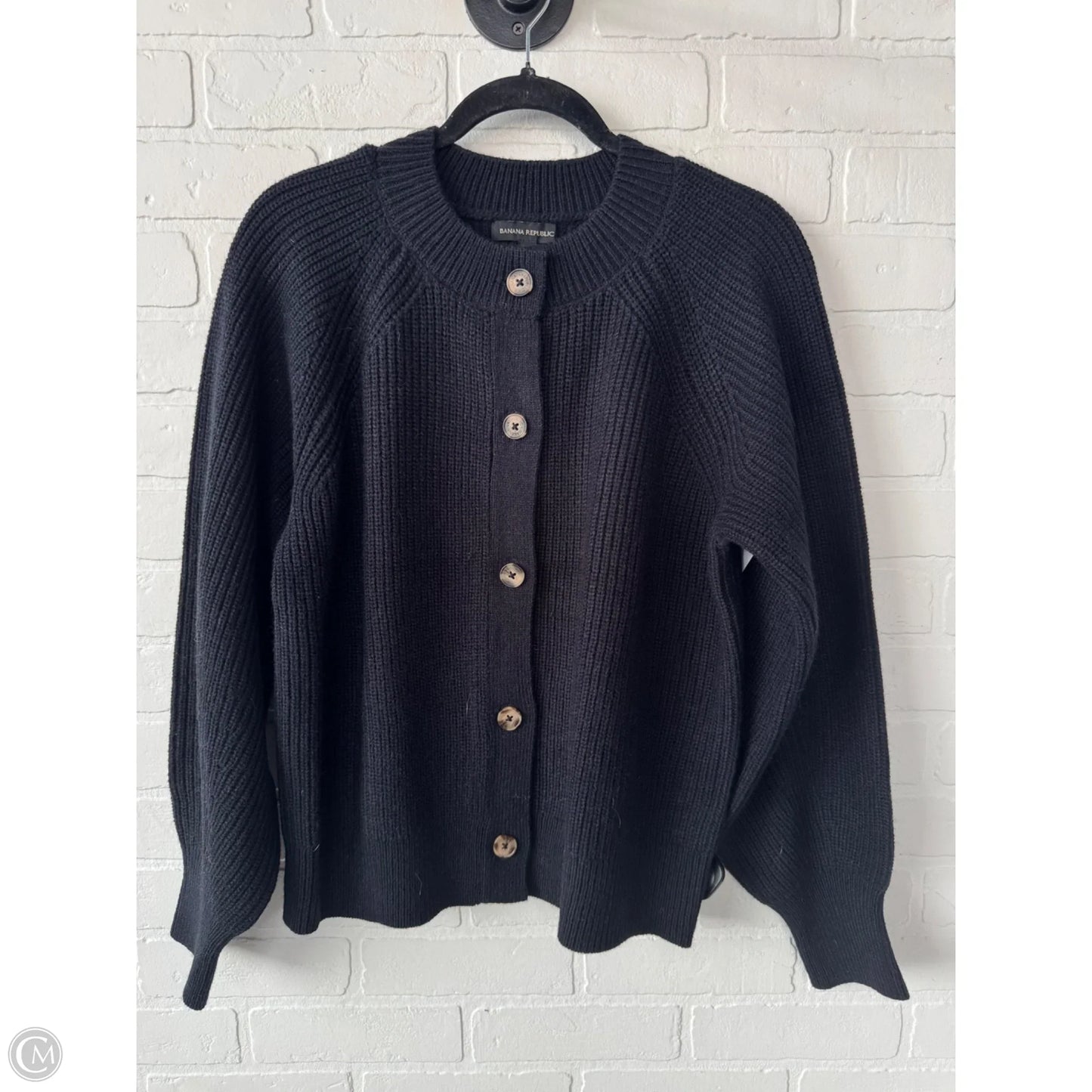 Sweater Cardigan By Banana Republic In Black, Size: L
