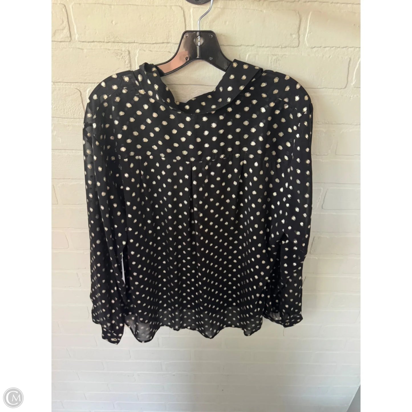 Top Long Sleeve By Chicos In Black & Gold, Size: Xl