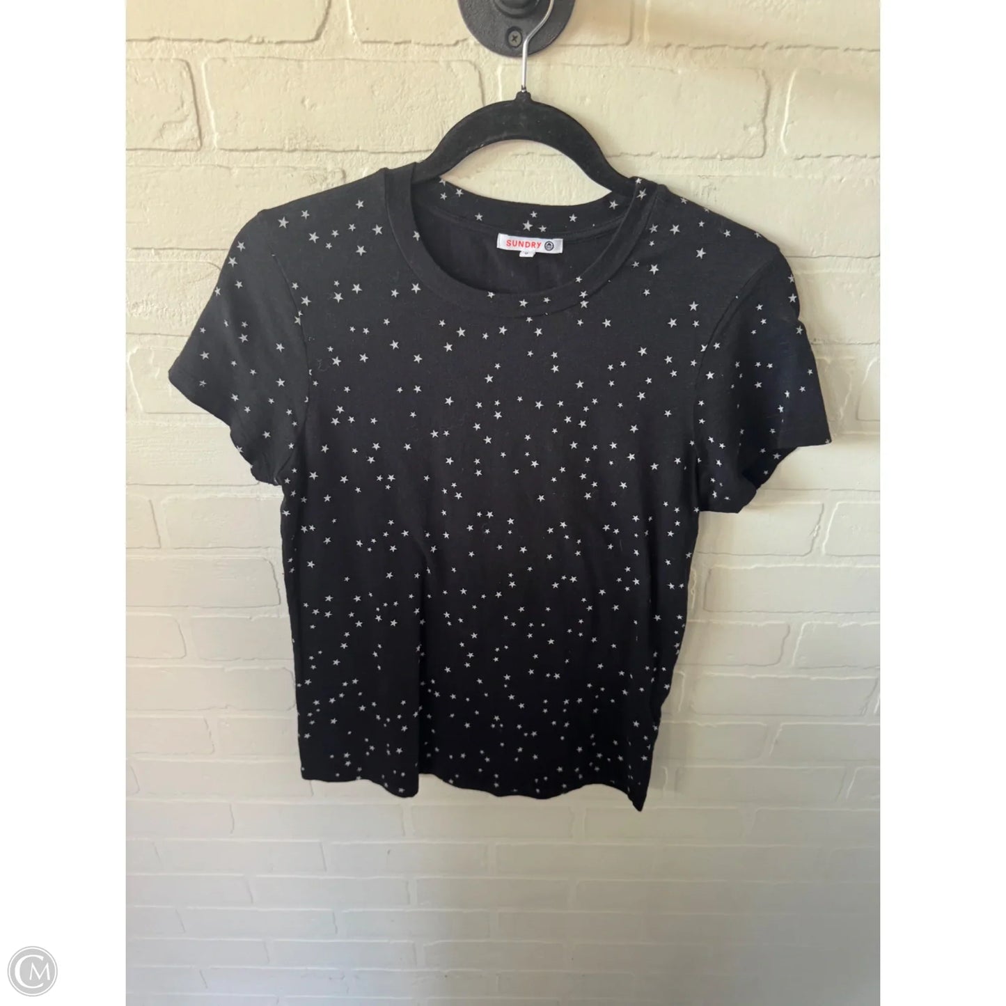 Top Short Sleeve Basic By Sundry In Black & Grey, Size: Xs