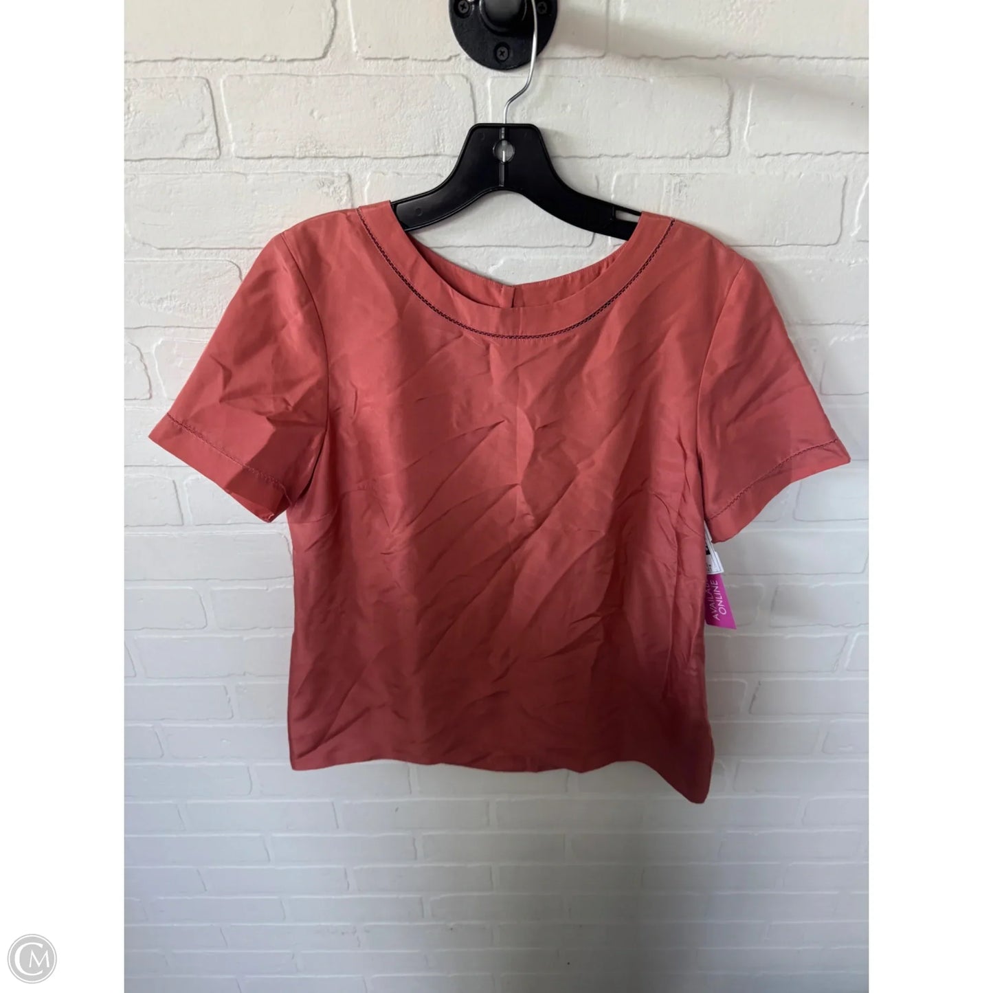 Top Short Sleeve By Brooks Brothers In Orange, Size: M