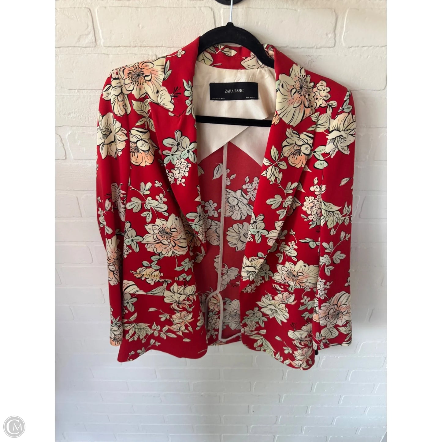 Blazer By Zara Basic In Red & Tan, Size: Xs