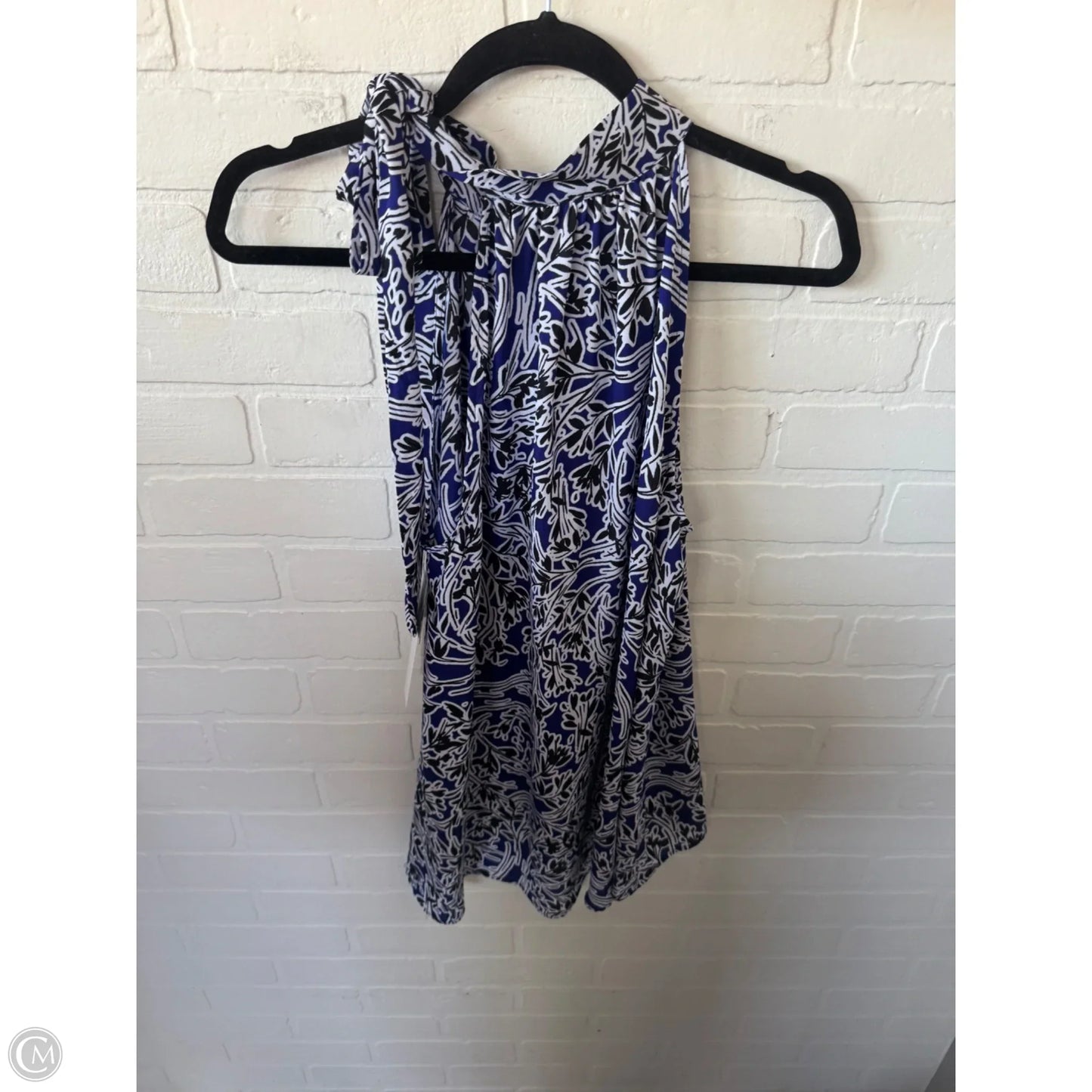 Top Sleeveless By Worthington In Black & Blue, Size: M