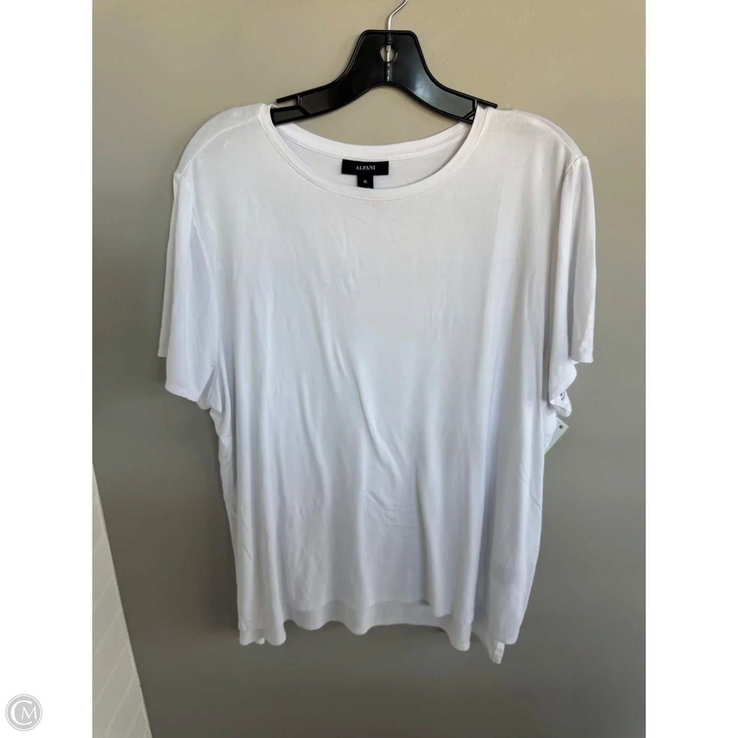 Top Short Sleeve Basic By Alfani In White, Size: Xl