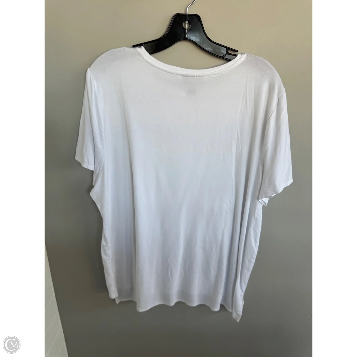 Top Short Sleeve Basic By Alfani In White, Size: Xl