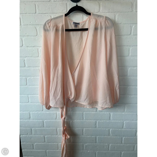 Top Long Sleeve By Chelsea 28 In Peach, Size: S